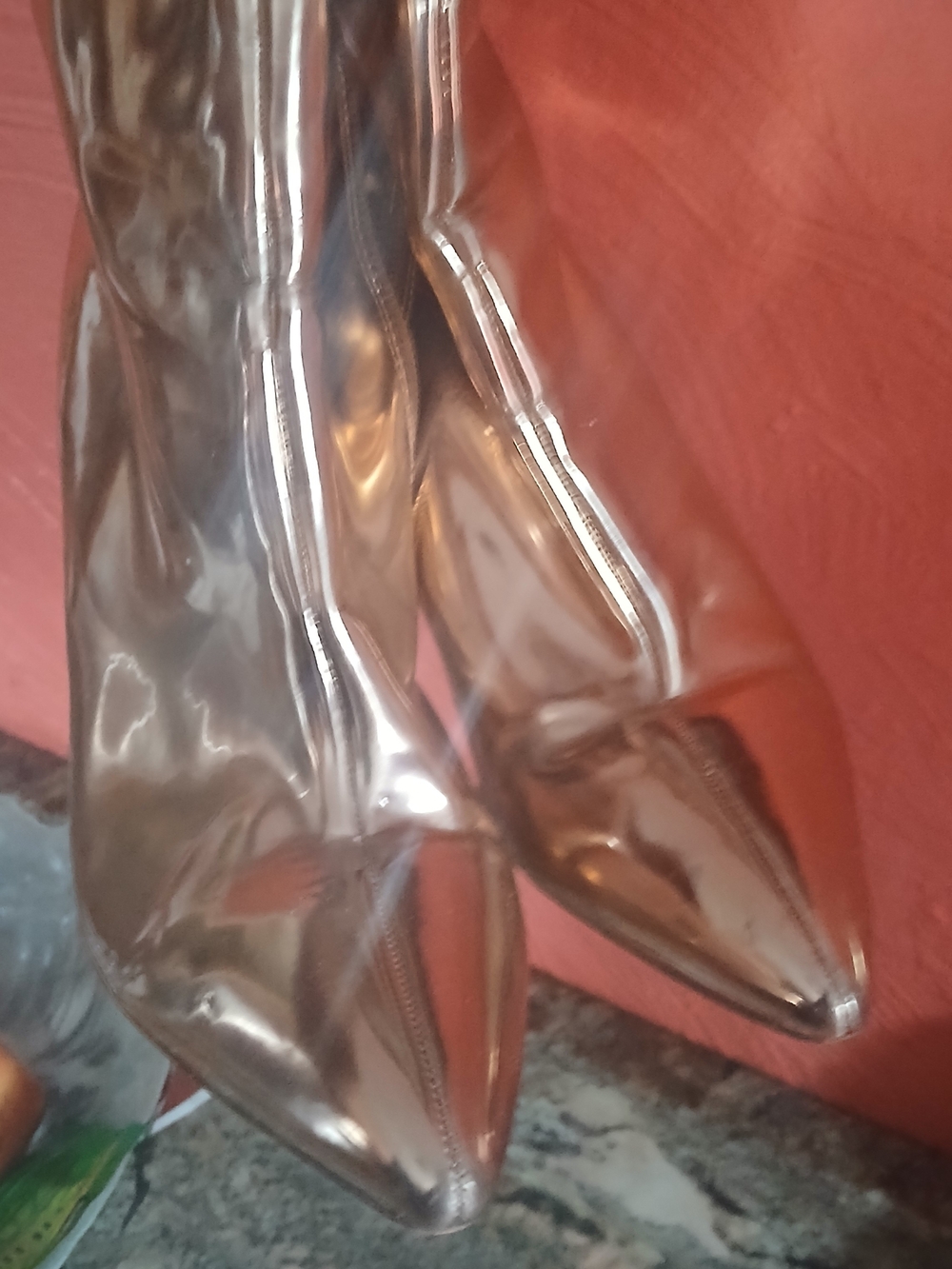Pointed Toe Metallic Silver Women's Boots